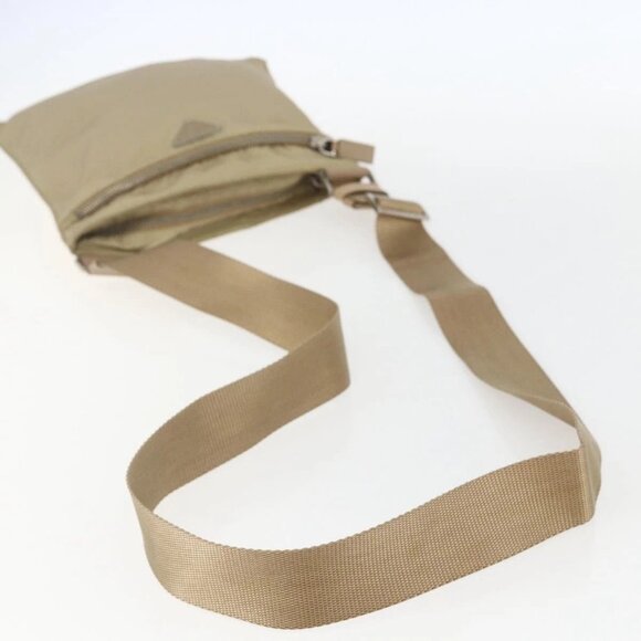 PRADA Shoulder Bag Nylon Beige Silver Auth 156267 - Picture 8 of 16